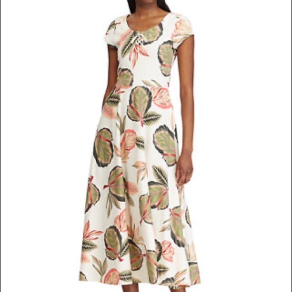 CHAPS FLORAL MAXI DRESS SHORTSLEEVES 100 % COTTON​​